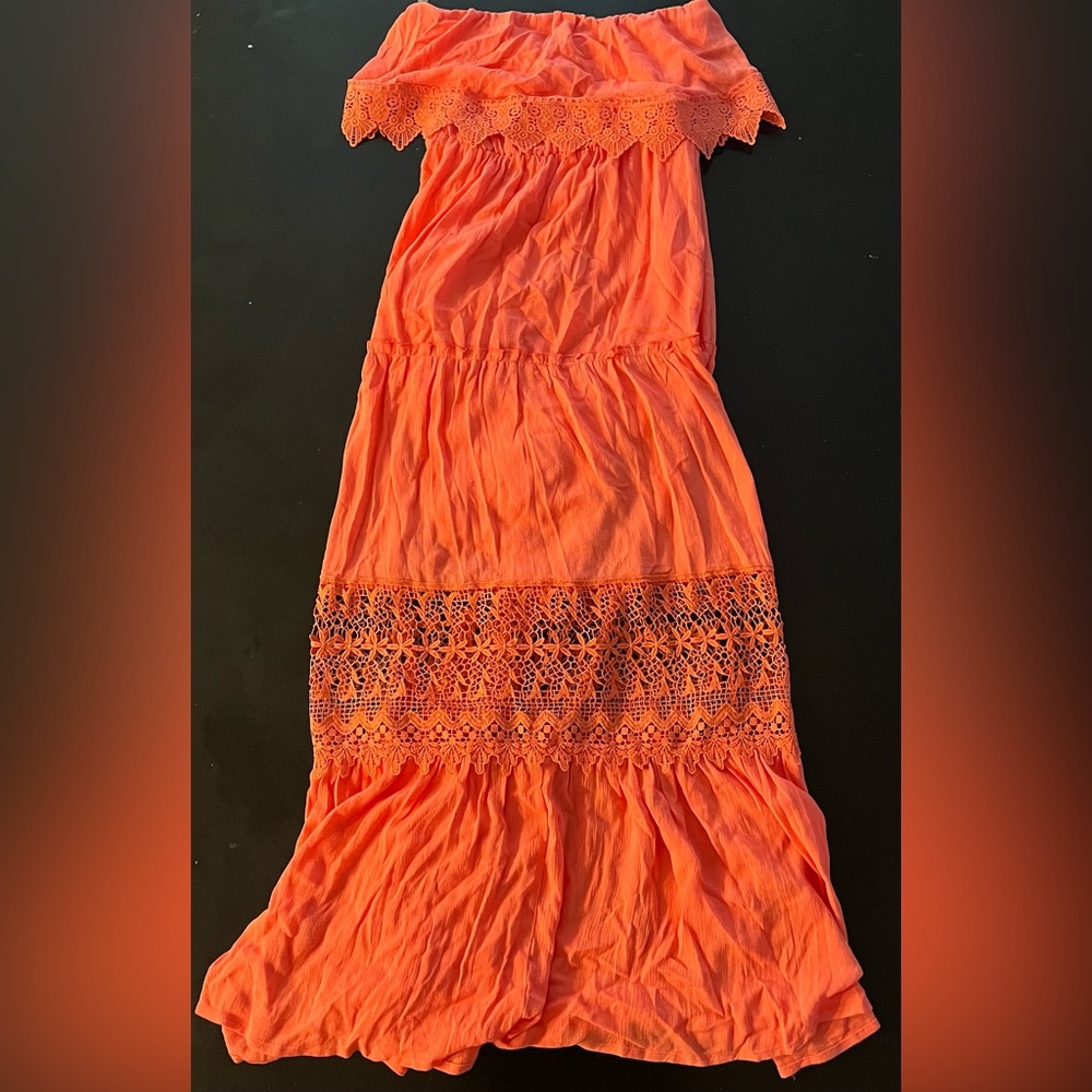 Pink Lily Long Dress, Size Small, Color Salmon Pink